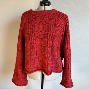 Red Cable Knit Sweater
